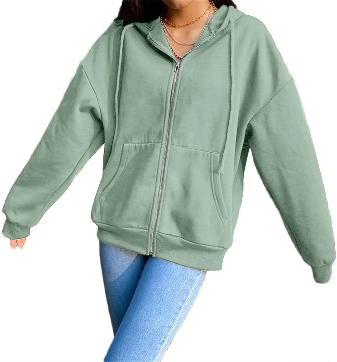COOLMONAR Women Y2K Hoodie Y2K Athletic Workout Basic Casual Sweatshirt Harajuku Zip Up Hoodies