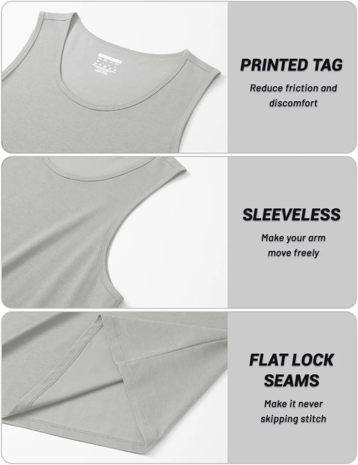 Cotrasen Men's Tank Top UPF 50  Cotton Sleeveless Shirt Moisture Wicking Bodybuilding Gym Workout Shirts Cooling Muscle Tee