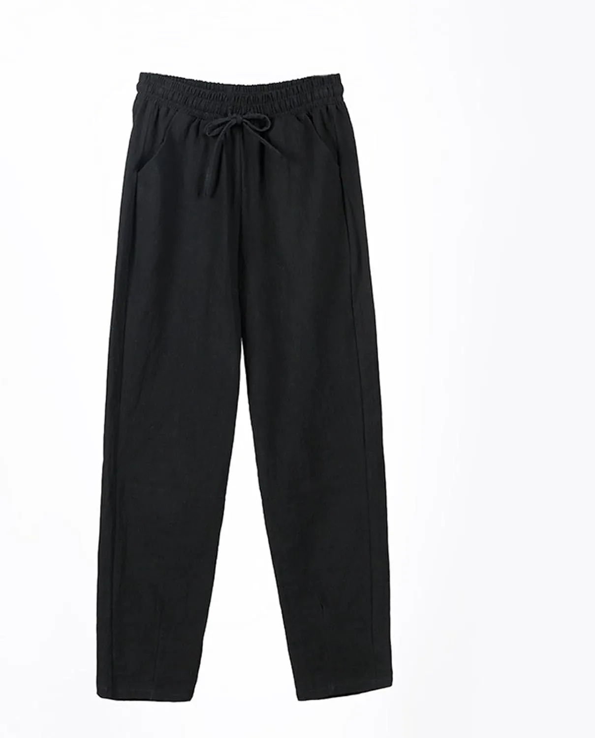 Cotton Linen Pants Women Palazzo Straight Lounge Drawstring Beach Linen Clothes for Women 2025