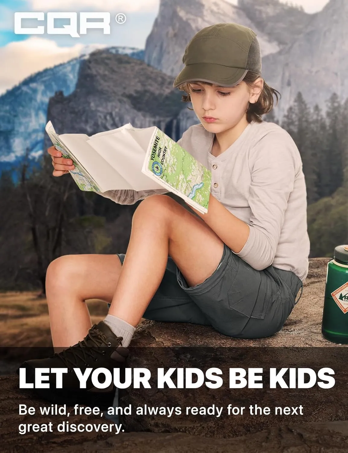 CQR Kids Youth Hiking Cargo Pants, UPF 50  Quick Dry Convertible Zip Off Pants, Outdoor Camping Pants