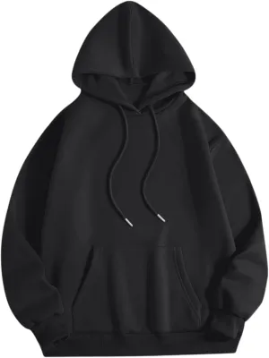 Cute Plain Hoodies for Women Teen Girls Aesthetic Fleece Solid Sweatshirt Pullover Long Sleeve Basic Tops