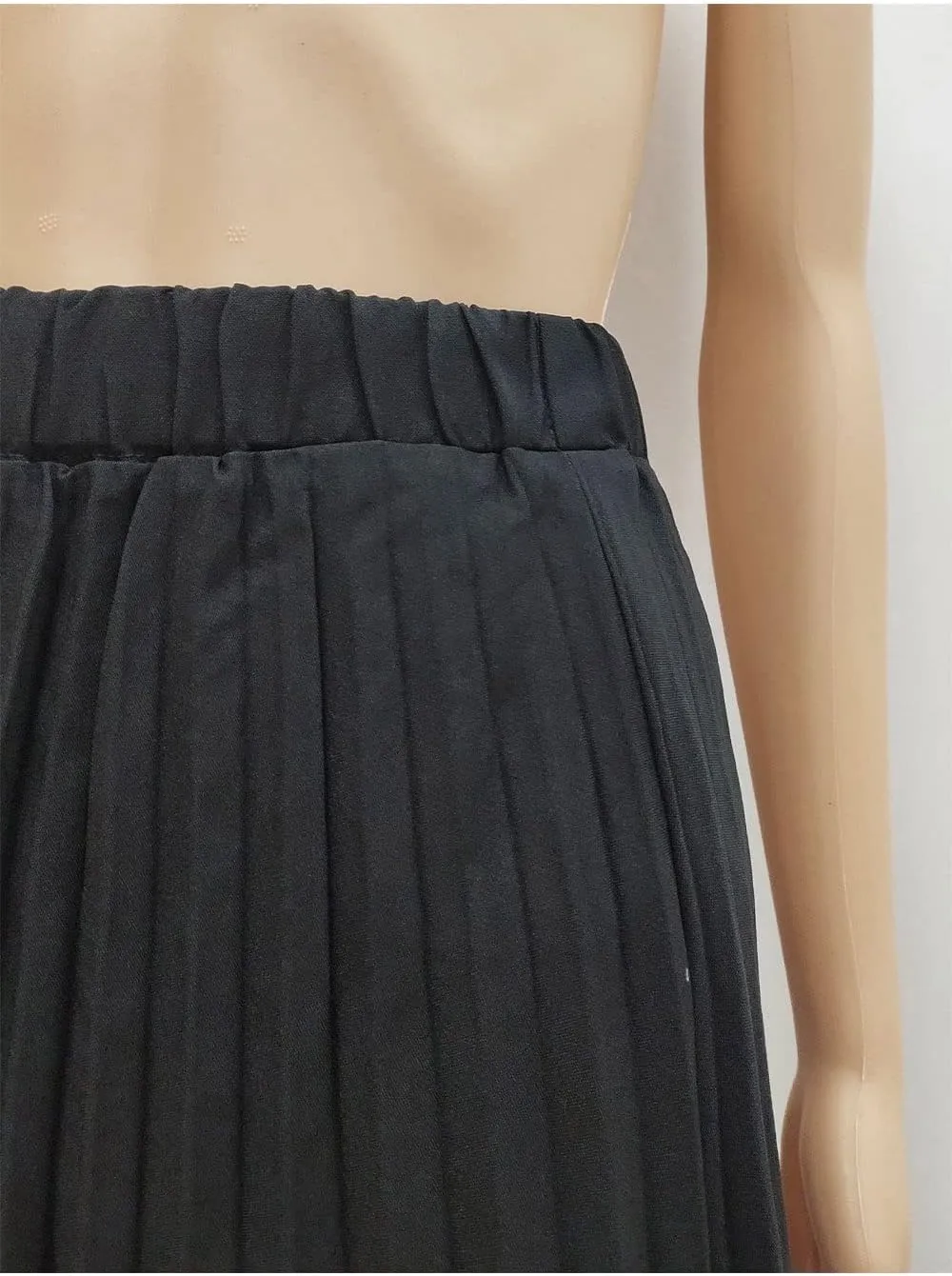 DBFBDTU Spring Summer Solid Color Pleated Skirt for Women Casual Loose Midi Skirt Ladies Office Skirts