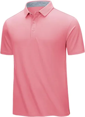 Dcvmvmn Mens Summer Cotton Blend Golf Polos Shirts Work T-Shirts Quick Dry Casual Short Sleeve Tops Tee