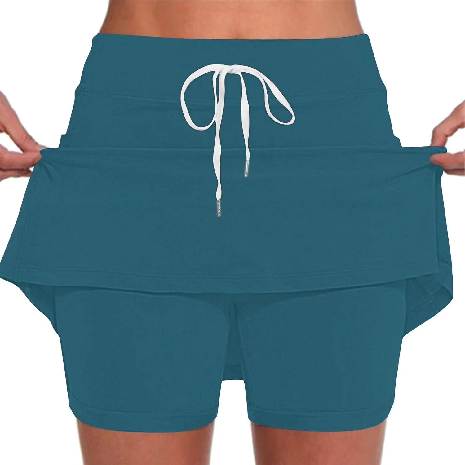 DDAPJ pyju Tennis Skirts for Women Summer Drawstring High Waisted Golf Skorts Running Athletic Skorts for Pickleball Casual