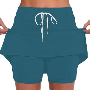 DDAPJ pyju Tennis Skirts for Women Summer Drawstring High Waisted Golf Skorts Running Athletic Skorts for Pickleball Casual