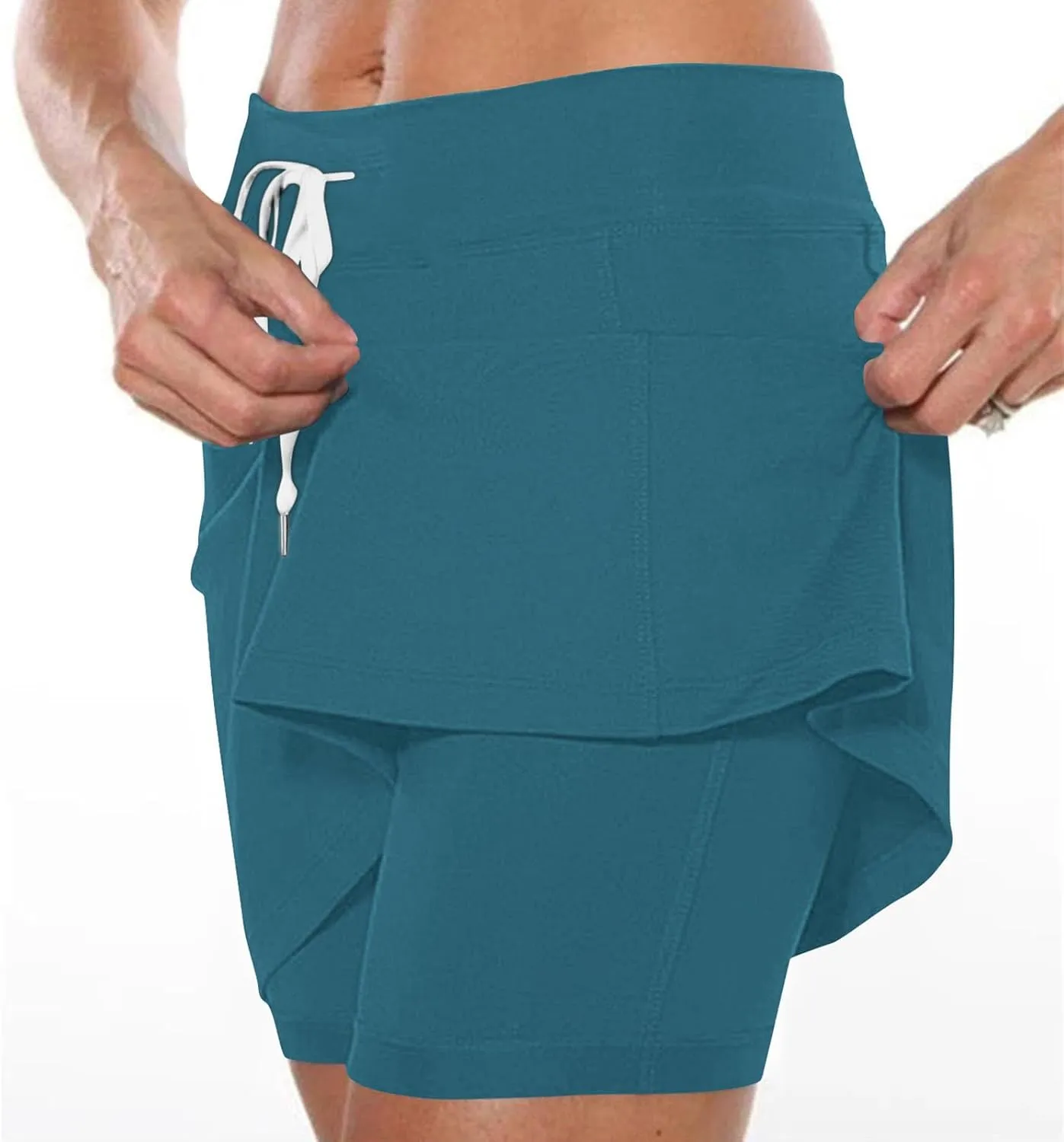 DDAPJ pyju Tennis Skirts for Women Summer Drawstring High Waisted Golf Skorts Running Athletic Skorts for Pickleball Casual