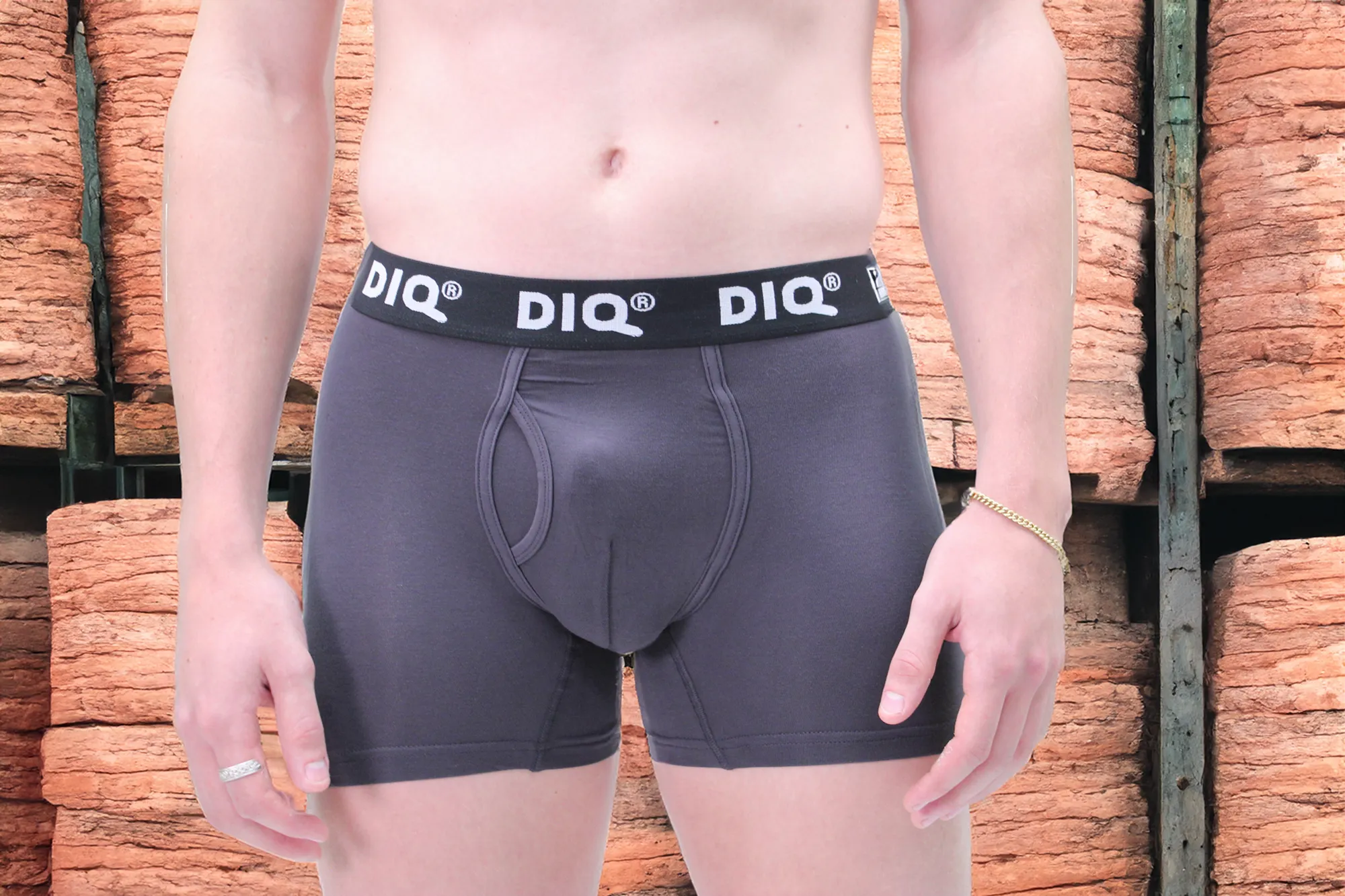 DIQ Boxer Brief Underwear for Men with Fly 2 Pack