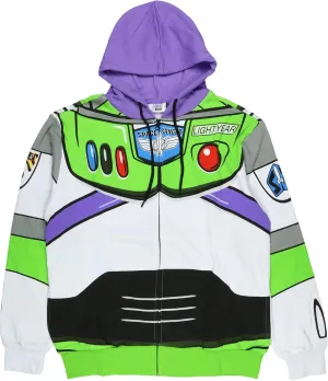 Disney Pixar Toy Story Men's I Am Buzz Lightyear Astronaut Costume Adult Sweatshirt Zip Hoodie