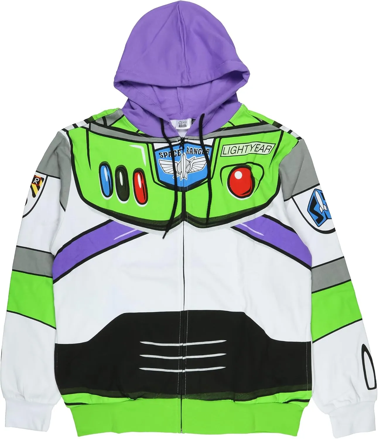 Disney Pixar Toy Story Men's I Am Buzz Lightyear Astronaut Costume Adult Sweatshirt Zip Hoodie