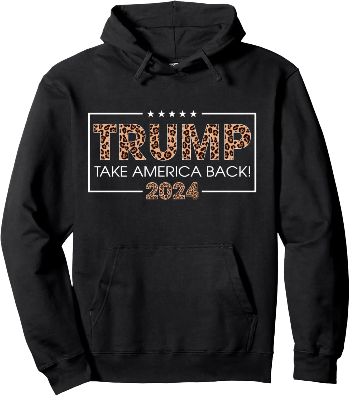 Donald Trump 2024 Take America Back Leopard Print Gift Women Pullover Hoodie