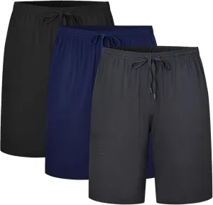 EA'S SECRET Mens Pajama Shorts Bamboo Drawstring Men's Sleep Shorts Soft Lounge Pajama Bottoms with Pockets 2 Pack
