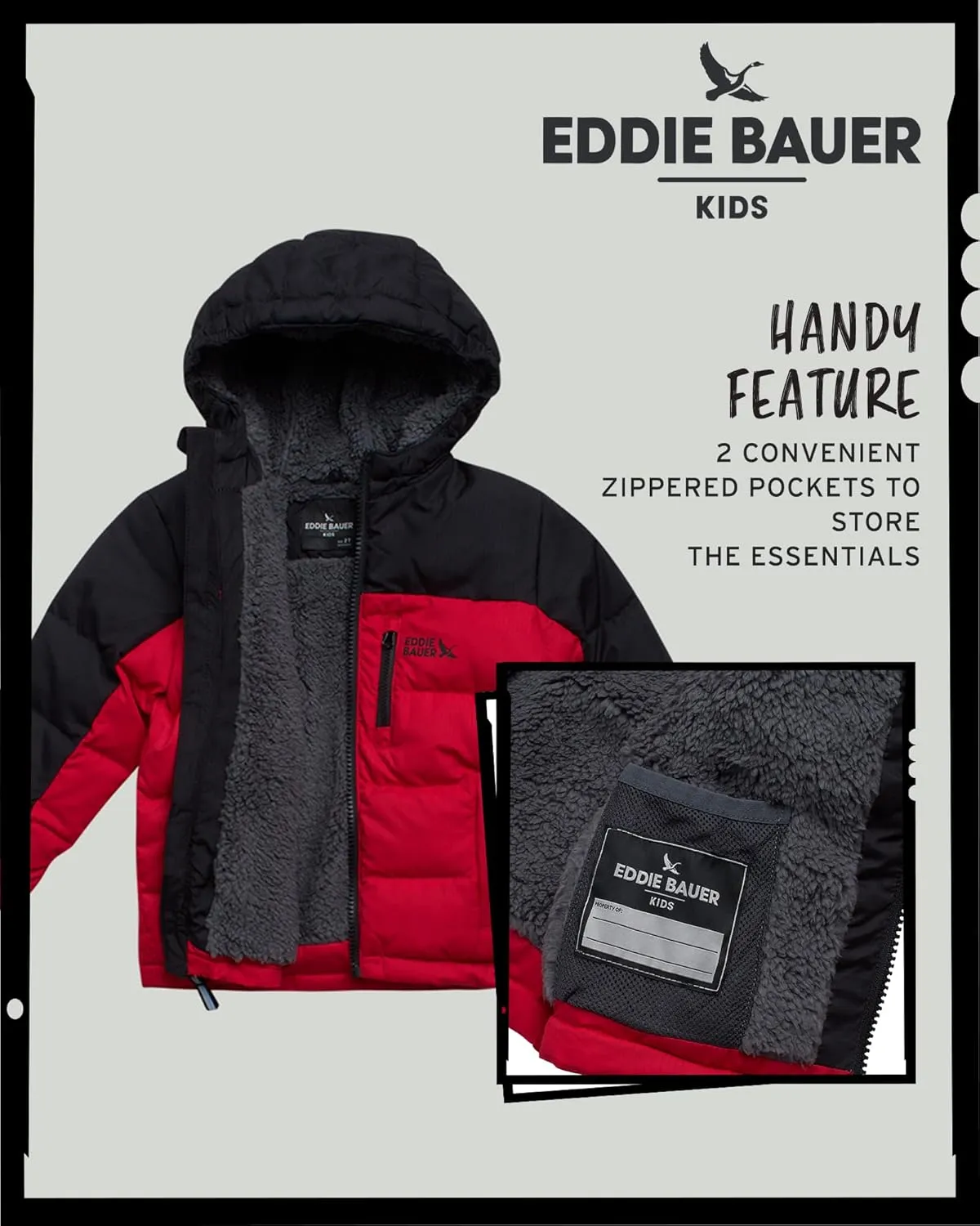 Eddie Bauer Toddler Winter Jacket - Heavyweight Quilted Down Jacket, Insulated Hooded Coat for Toddler Boys and Girls (2T-4T)