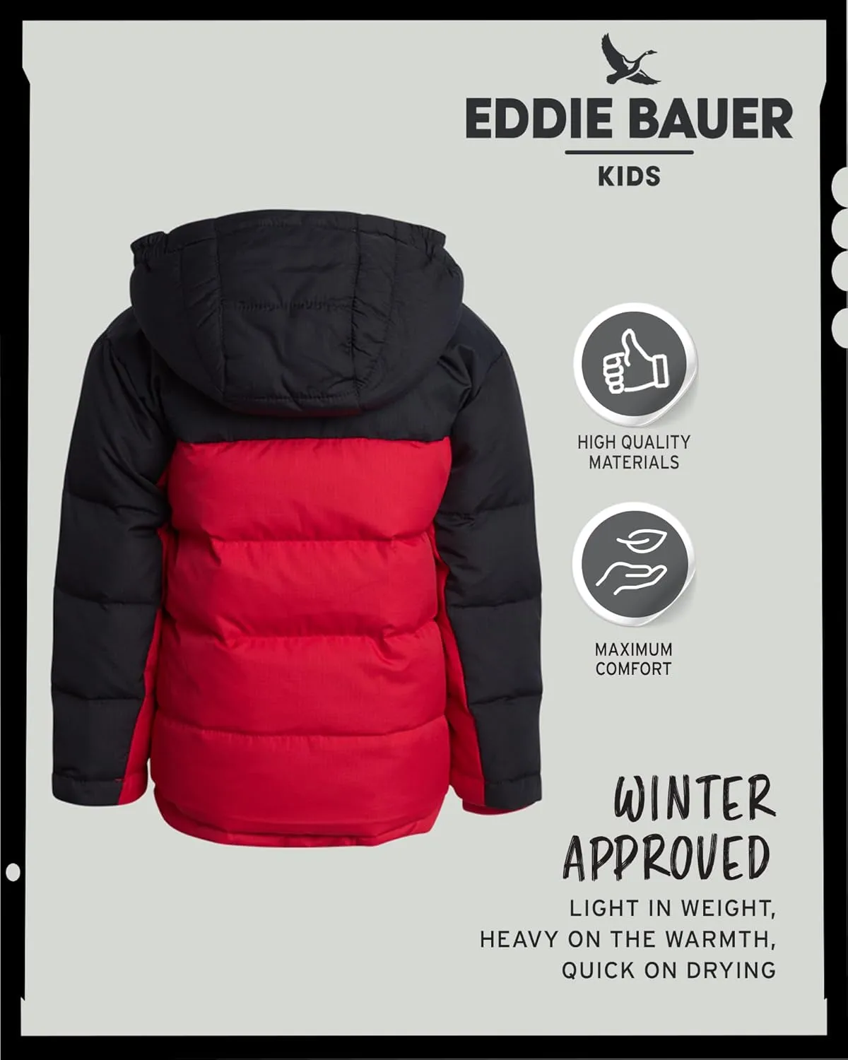Eddie Bauer Toddler Winter Jacket - Heavyweight Quilted Down Jacket, Insulated Hooded Coat for Toddler Boys and Girls (2T-4T)