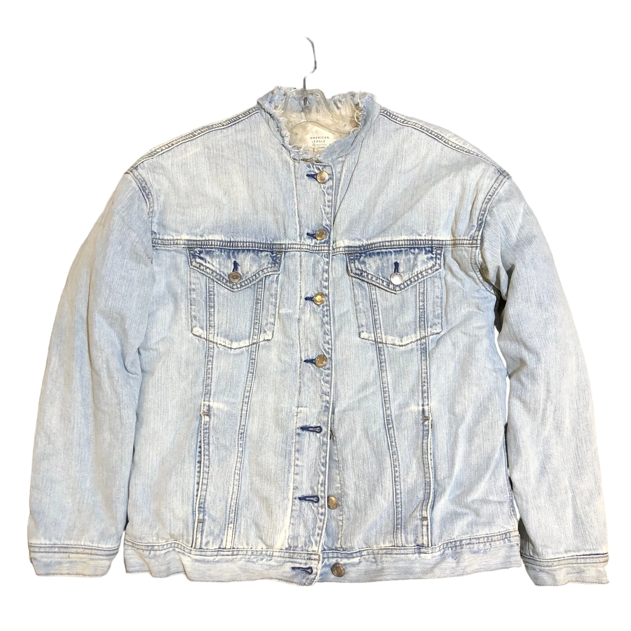 Embellished Panther Denim Sherpa Jacket