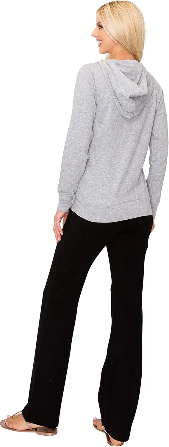 EttelLut Lightweight Comfy Cotton Casual Active Full Zip-up/Pullover Plain Hoodie Jacket