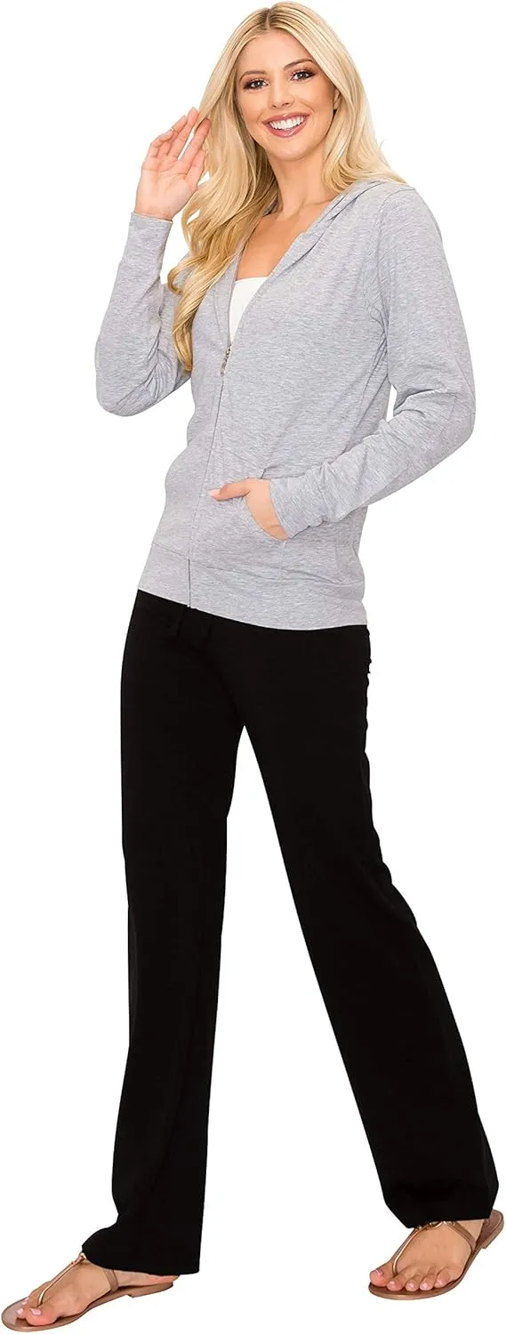 EttelLut Lightweight Comfy Cotton Casual Active Full Zip-up/Pullover Plain Hoodie Jacket