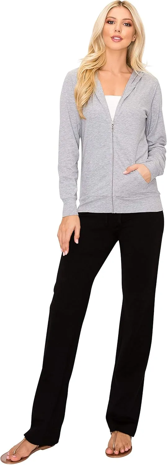EttelLut Lightweight Comfy Cotton Casual Active Full Zip-up/Pullover Plain Hoodie Jacket