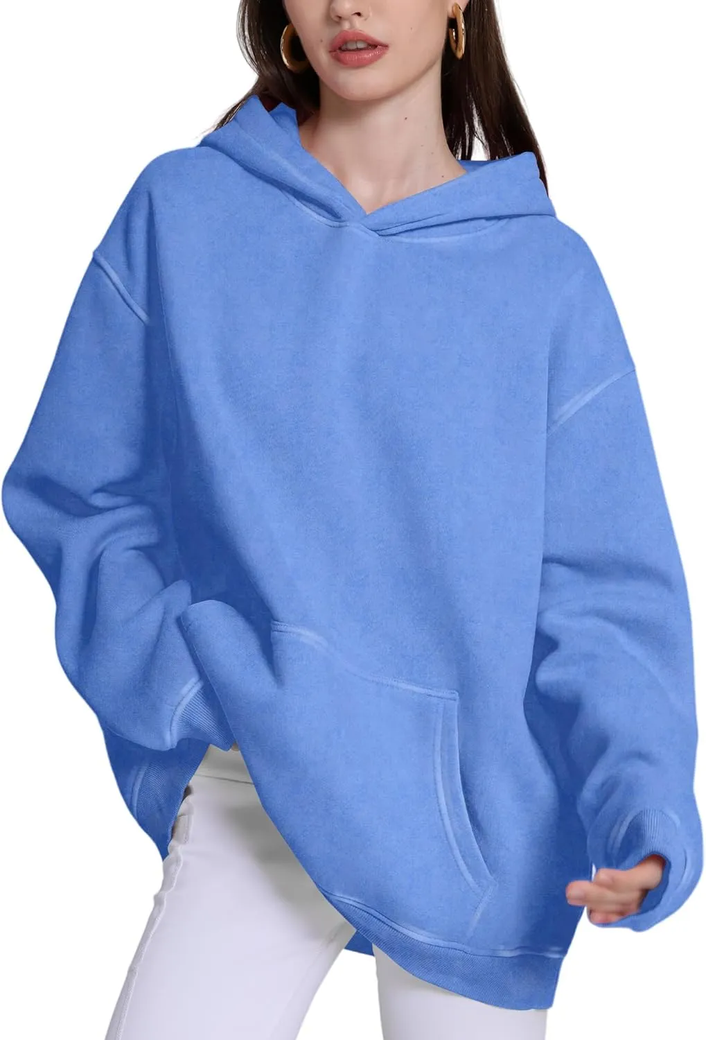 FAIABLE Womens Oversized Hoodie Couples Heavyweight Hoodies Vintage Acid Wash Hoodie