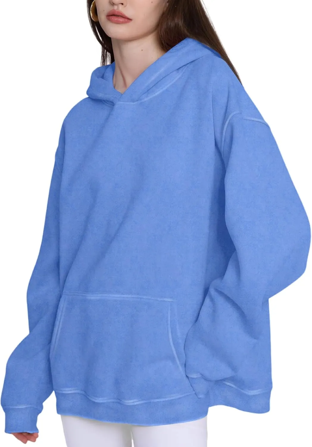 FAIABLE Womens Oversized Hoodie Couples Heavyweight Hoodies Vintage Acid Wash Hoodie