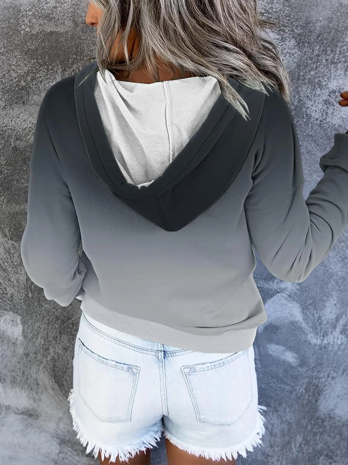 FARORO Hooded Sweatshirts for Women Hoodies Pullover Casual Sports Top Button Down Shirt with Pockets