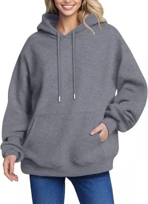 Febecool Womens Oversized Hoodies Sweatshirts Women's Hoodie Women's Solid Color Long-sleeved Baggy Pullover Sweater Top