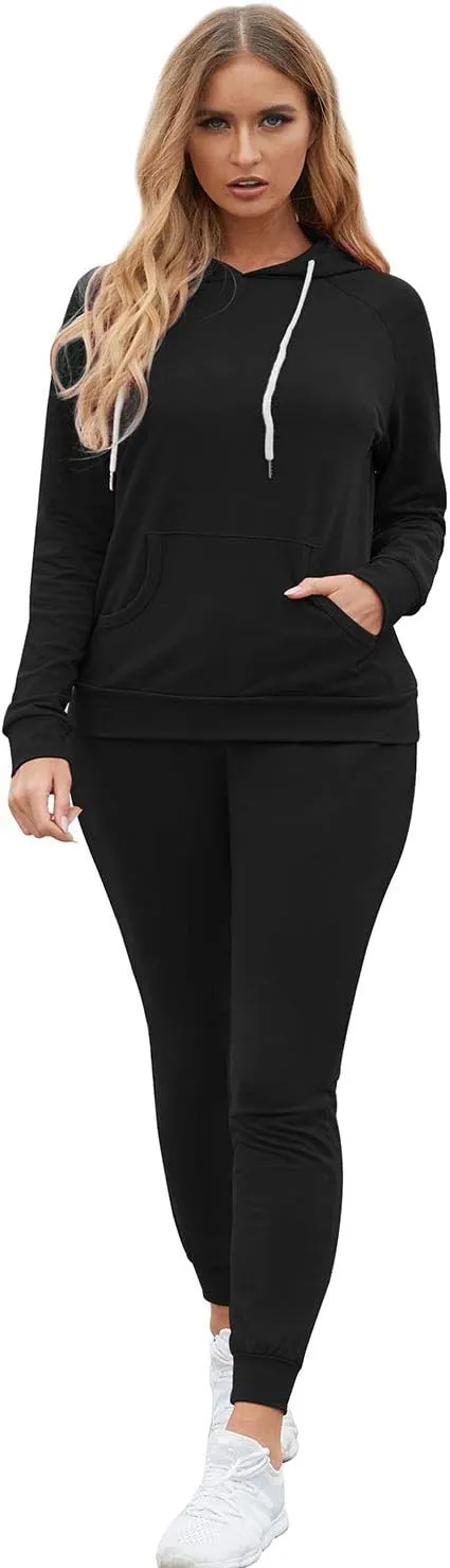 Fixmatti Women Pullover Hoodie Pockets Sweatpants Sport Jogger Sweatsuit