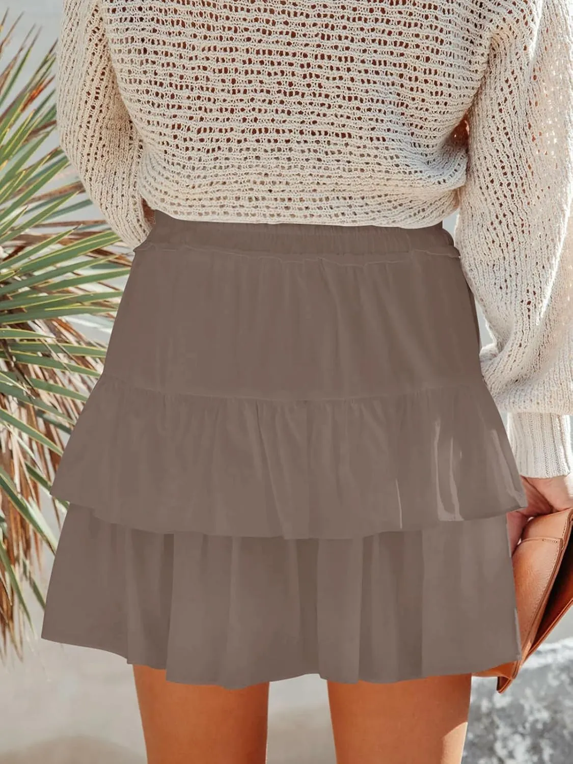 Flowy Shorts for Women Boho Ruffled Tiered Skorts Casual High Waist Mini Skirts Tennis Golf Comfy Shorts 2025