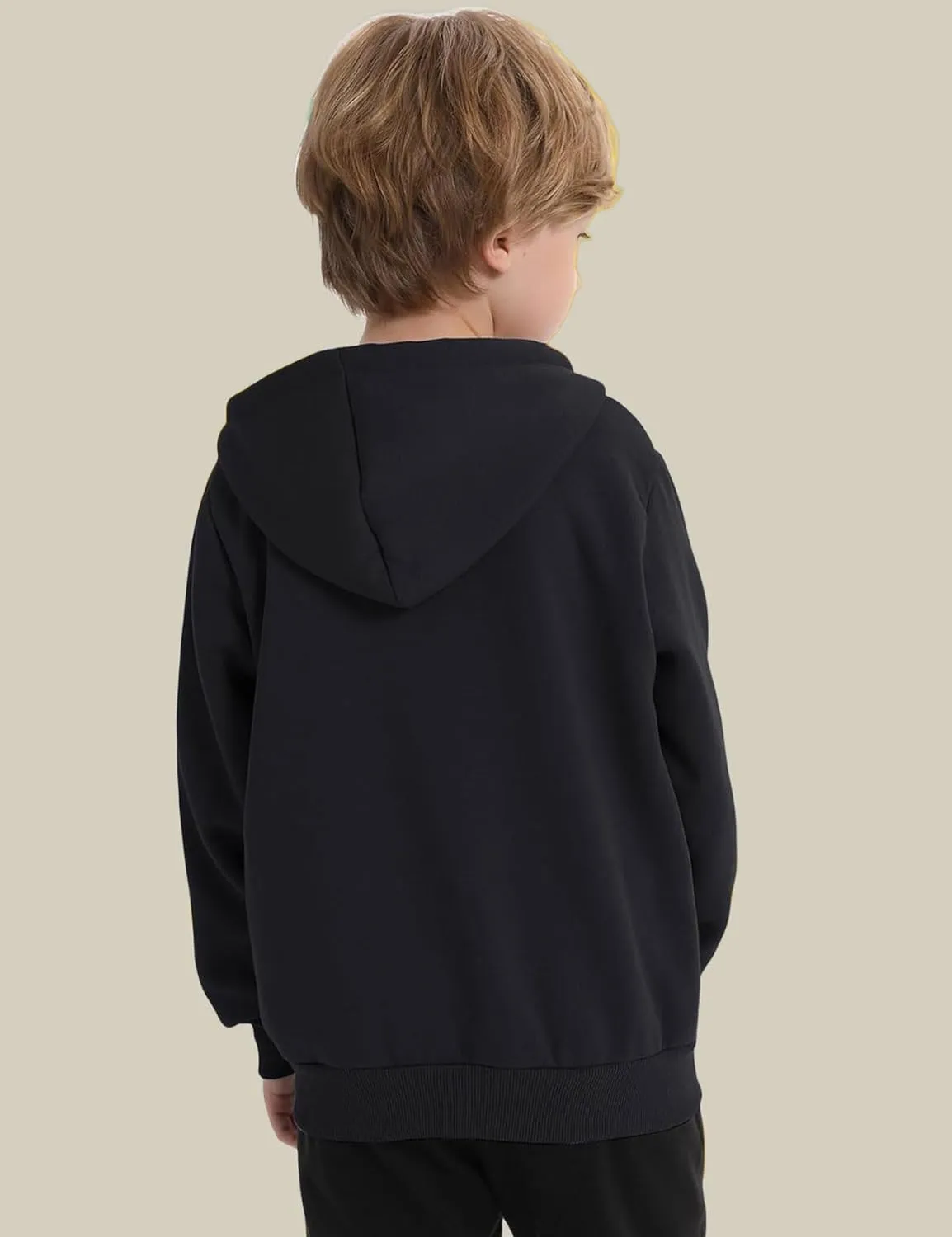 Gihuo Unisex Boy's Girls Winter Warm Sherpa Lined Zip Up Sweatshirt Fleece Jacket Kid's Hoodie Outerwear