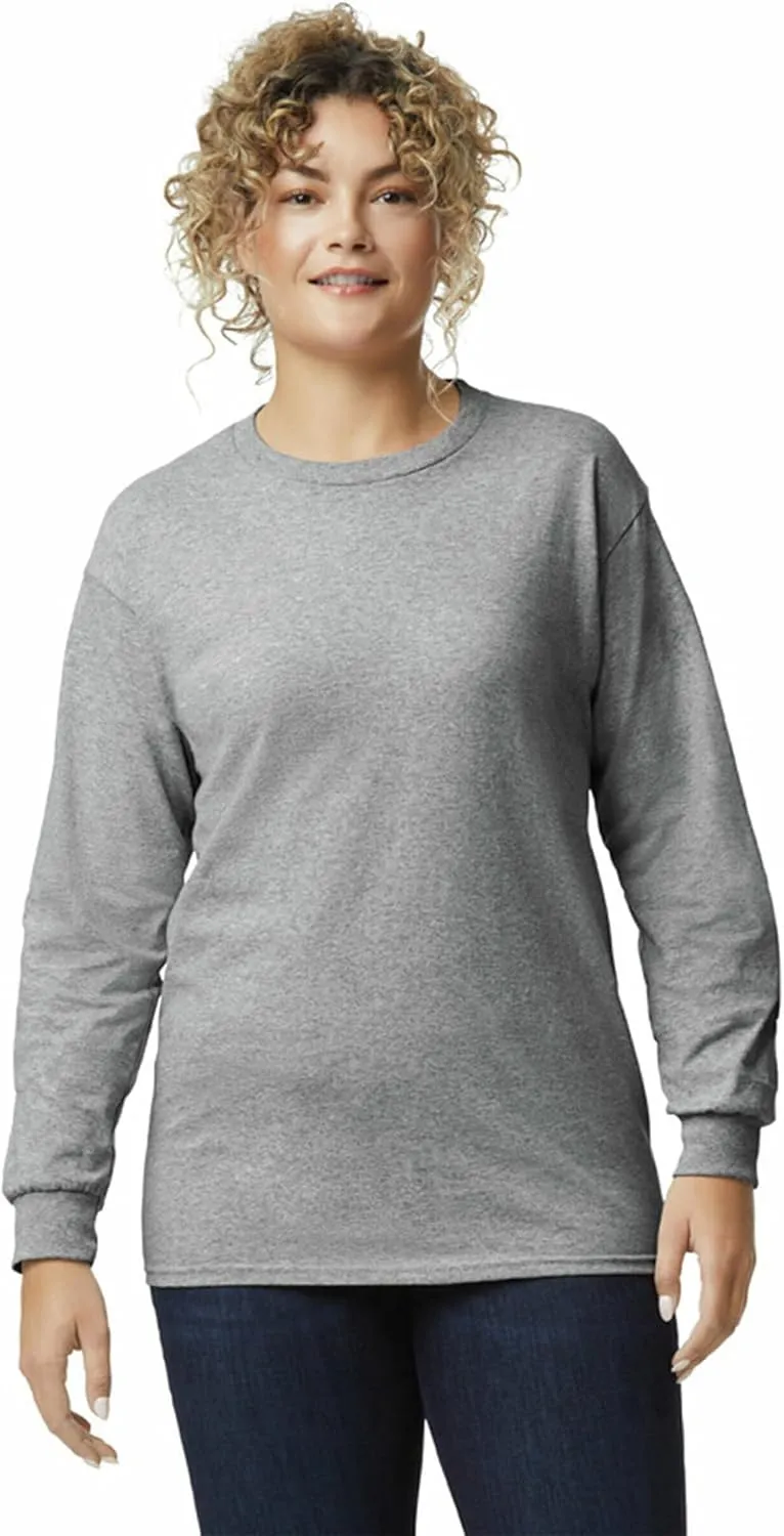 Gildan Unisex Adult Ultra Cotton Long Sleeve T-Shirt, Style G2400, Multipack
