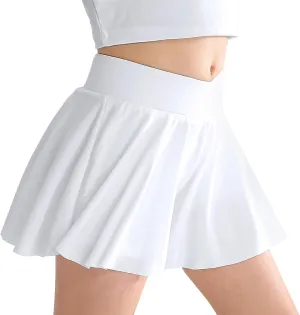 Girls' Athletic 2-in-1 Flowy Cheer Dance Biker Shorts Tennis Skirt Butterfly Skorts with Pocket for Girl Size 5-14 Years