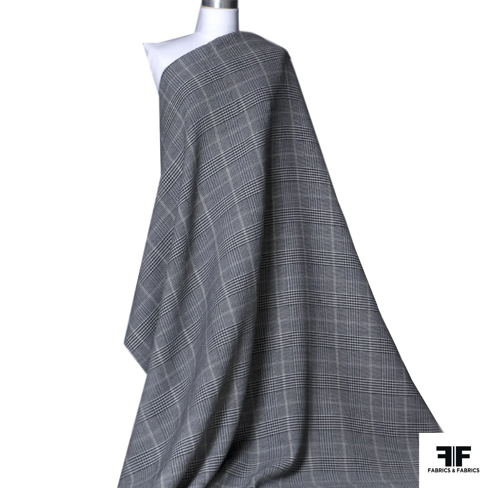 Glen Plaid Coating - Black/Grey