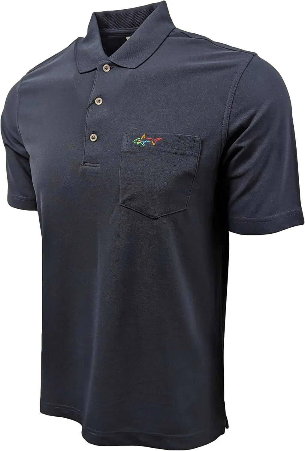 Greg Norman Men's Pique Shark Pocket Polo Shirt