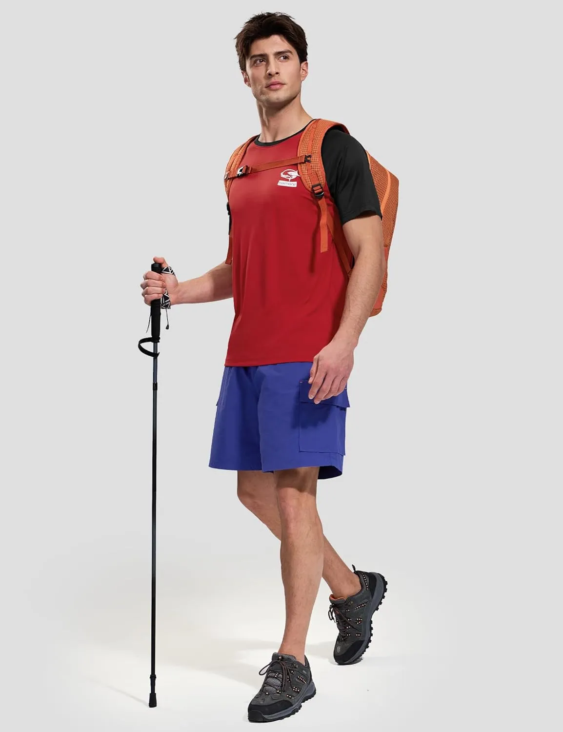 Haimont Men's UPF 50  Short Sleeve Rash Guard Fishing Shirts Quick Dry Workout Outdoor Tee Shirt