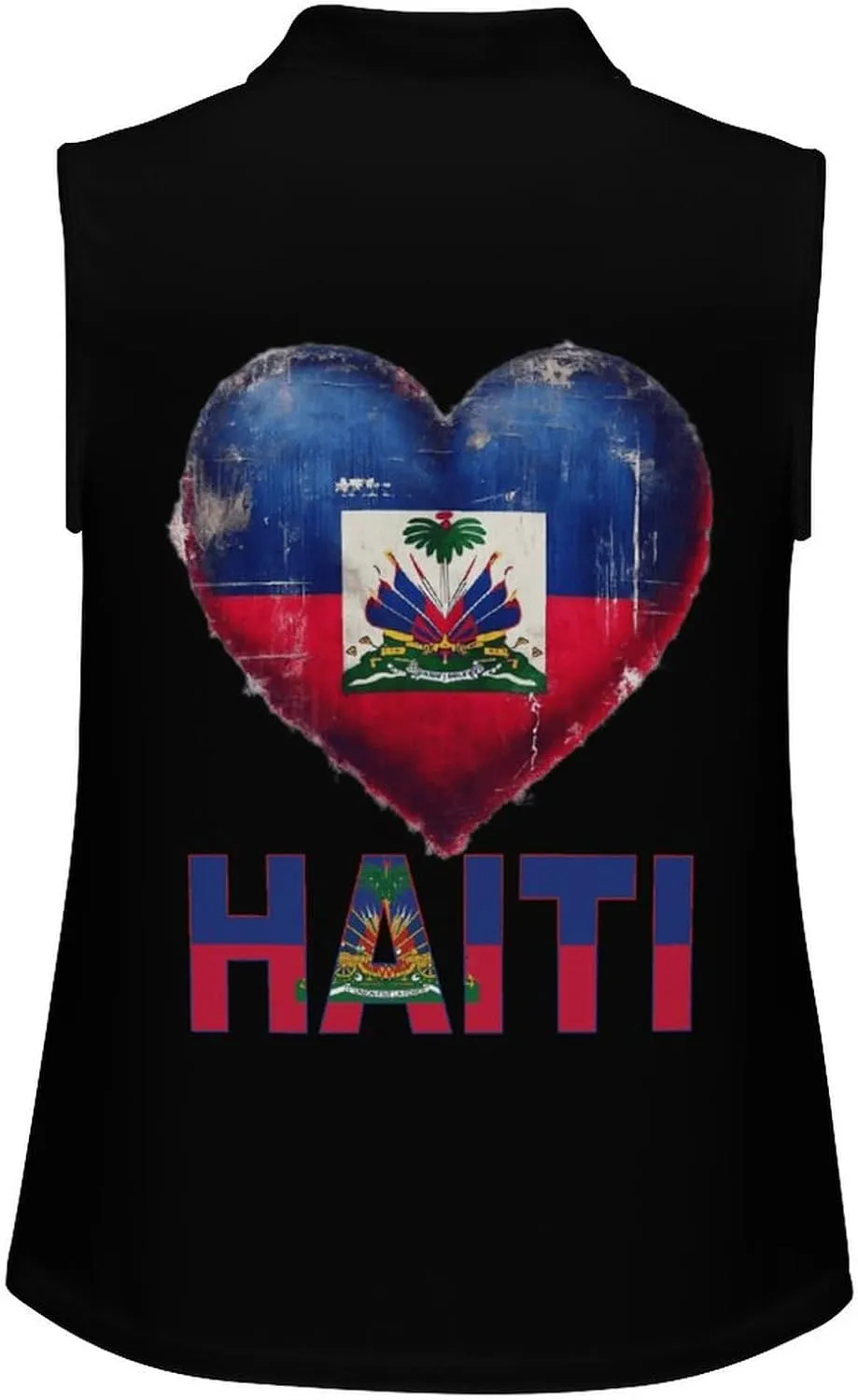 Haiti Flag T Shirts Golf Tank Top Woman Tennis Shirt Quick Dry Sleeveless Breathable Tee Moisture Wicking Sport Vest