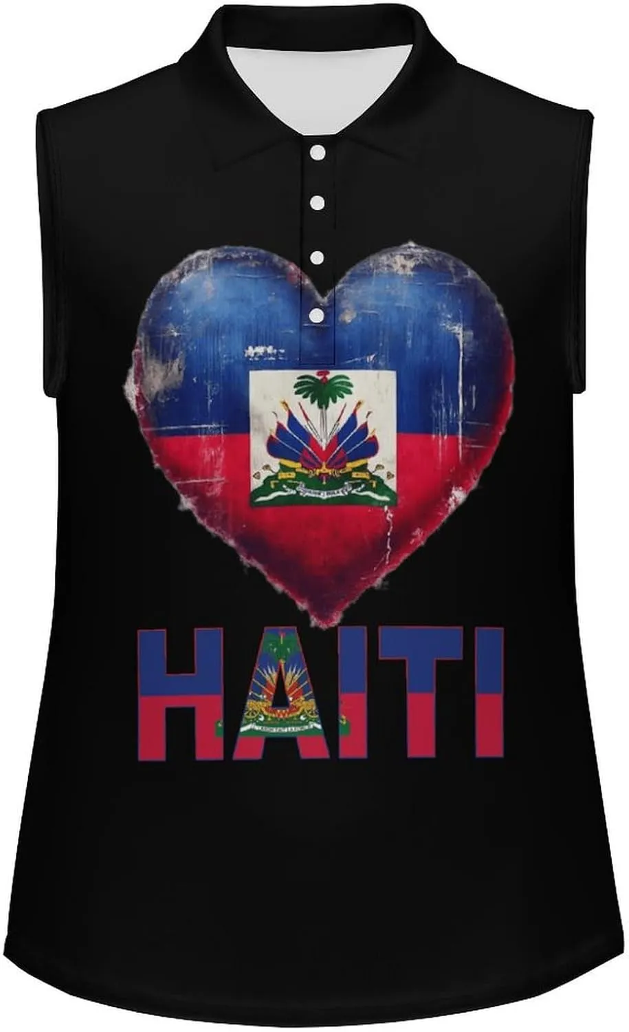 Haiti Flag T Shirts Golf Tank Top Woman Tennis Shirt Quick Dry Sleeveless Breathable Tee Moisture Wicking Sport Vest