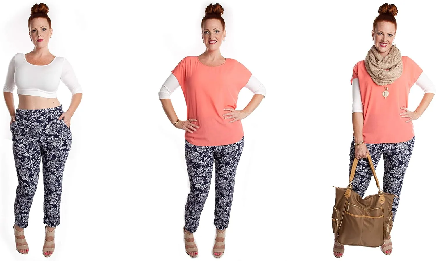 HALFTEE 3/4 Sleeve Layering Tee | Demi Cami for Women & Teens | Cute Crop Top | XS-6X