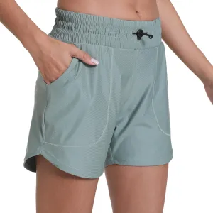 Haowind Workout Shorts for Women with Pockets Mid Waisted Athletic Sport Pants Lightweight Gym Running Shorts with Liner