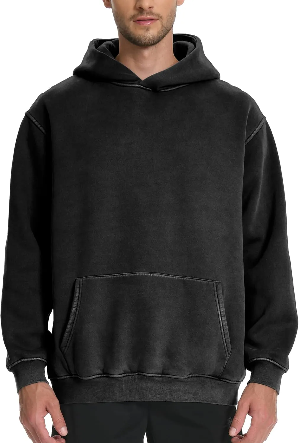 Hatant Hoodies for Men Heavyweight Fleece Sweatshirts Mens Acid Wash Athletic Hoodie Oversized Matching Pullover for Couples