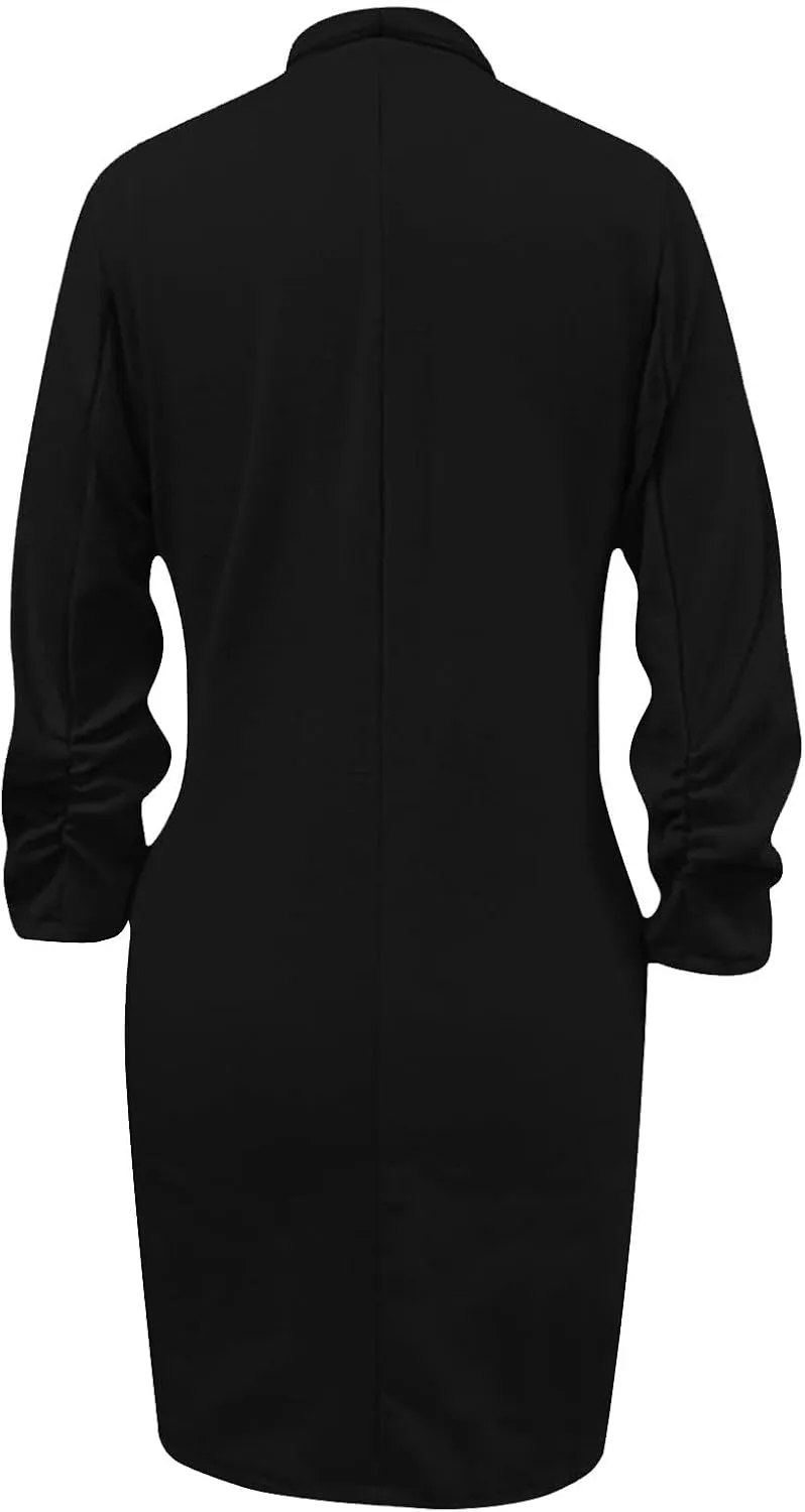 HGps8w Women's Long Blazers Casual Open Front Long Sleeve Lapel Suit Jacket Elegant Plain Work Office Blazer Jackets