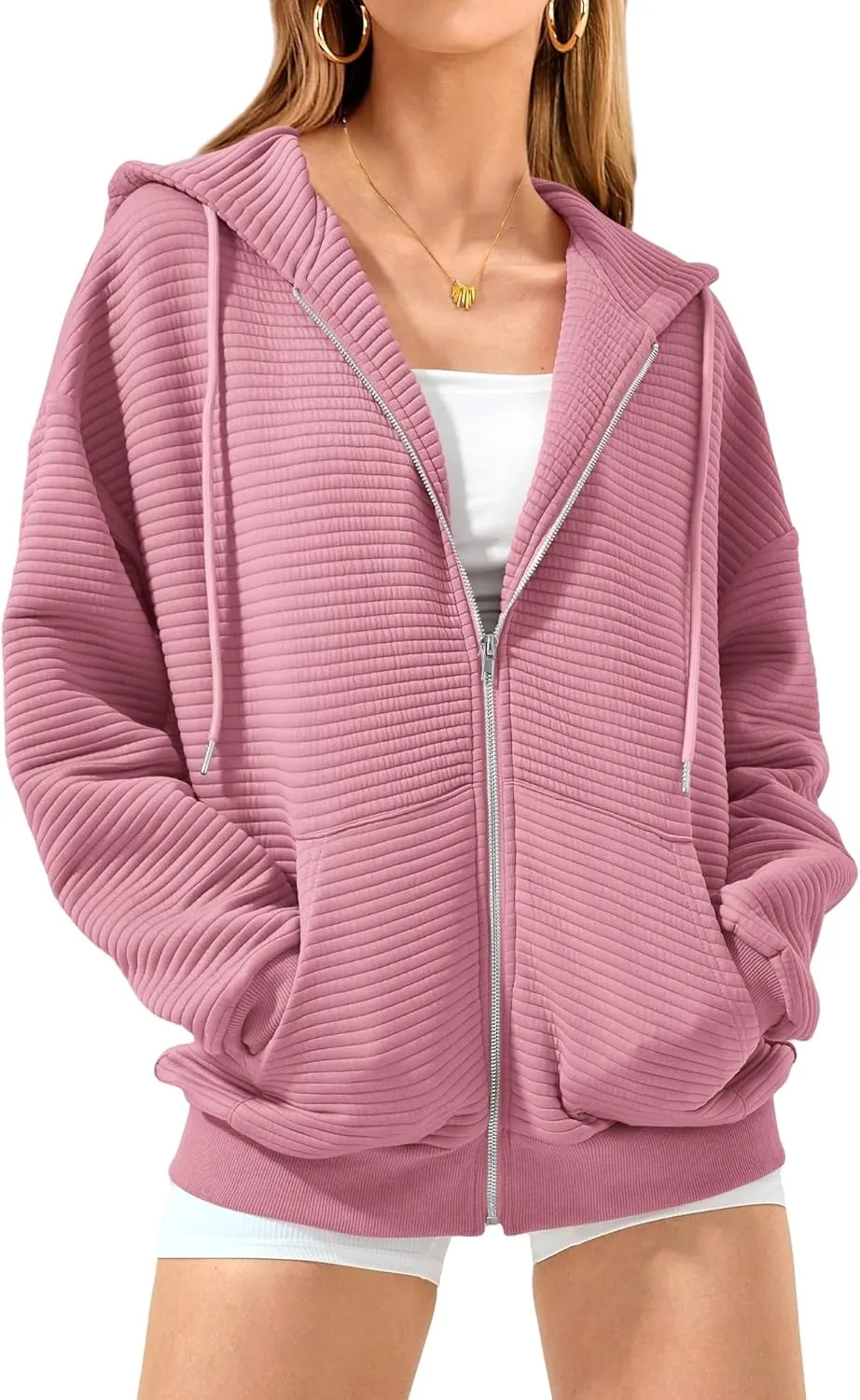 Hoodies for Women Zip Up Plus Size Long Sleeve Oversized Sweatshirt Fall 2024 Outfits Casual Y2k Hoodie with Pockets
