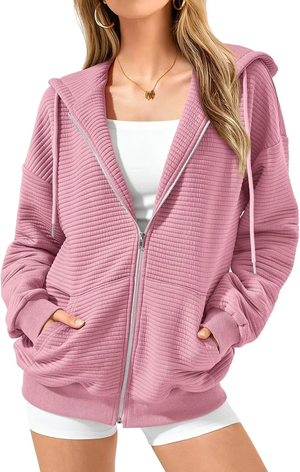 Hoodies for Women Zip Up Plus Size Long Sleeve Oversized Sweatshirt Fall 2024 Outfits Casual Y2k Hoodie with Pockets