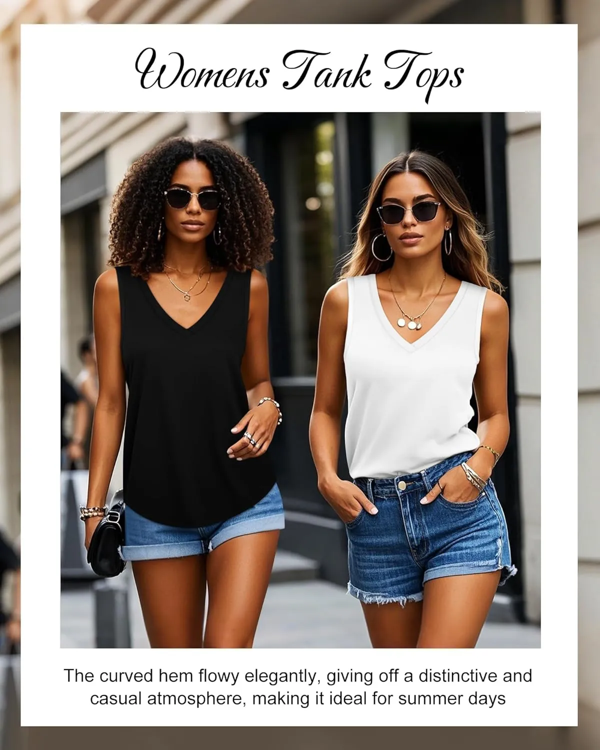 Huukeay 3 Pack Women's Tank Tops V Neck Loose Fit Casual Shirts Flowy Trendy Sleeveless Summer Basic Tee 2025 Fashion