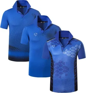 jeansian Men's 3 Packs Ourdoor Sport Quick Dry Polo T-Shirt Tee Tshirt Golf Tennis Bowling Fit LSL195