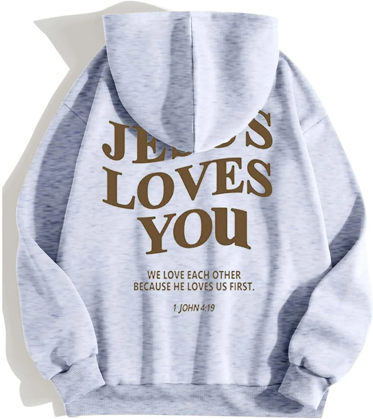 Jesus Loves You Zip Up Christian Hoodies for Women Bible Verse Oversized Long Sleeve Pockets Drawstring Sweatshirts
