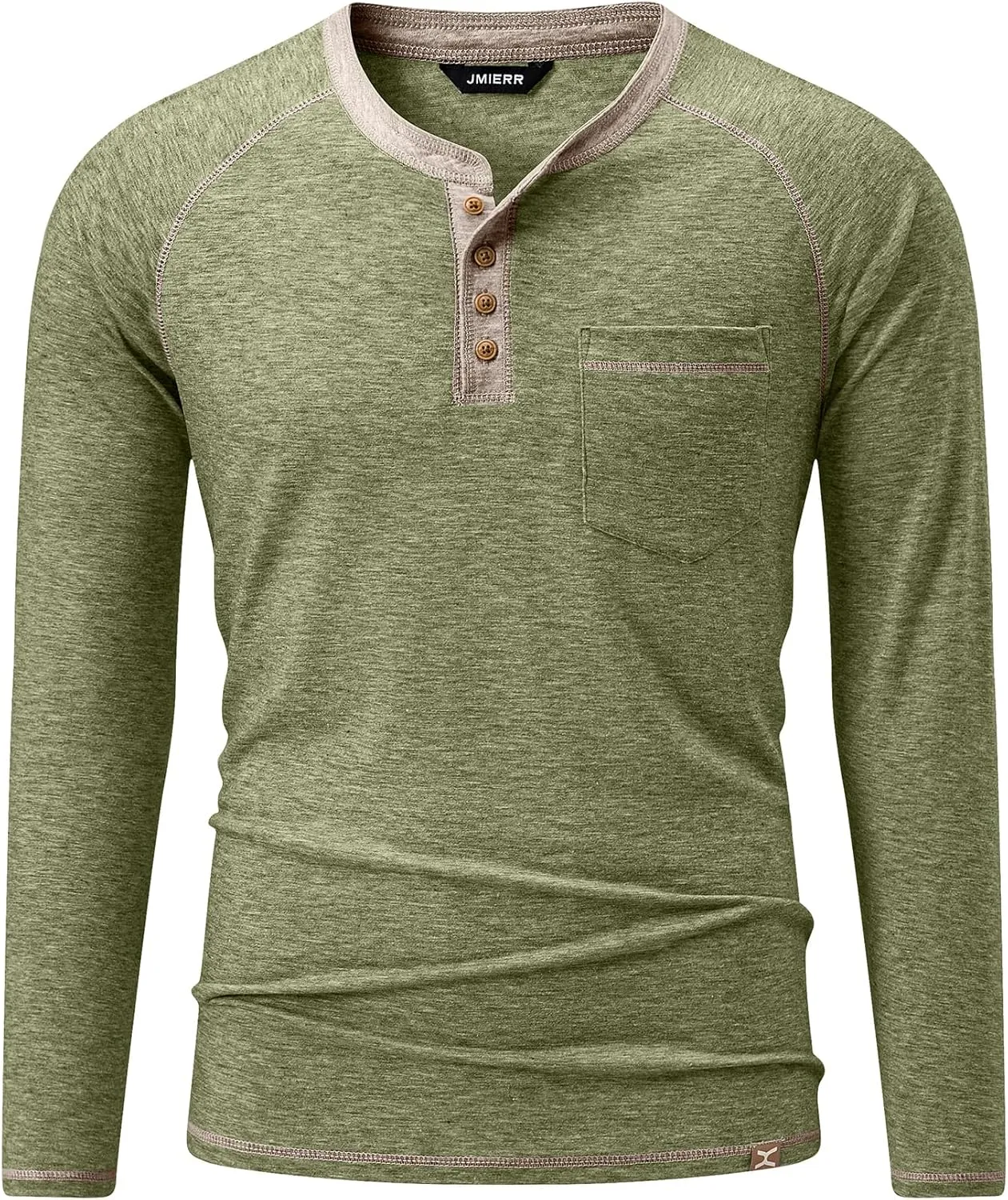 JMIERR Men's Henley Long/Short Sleeve T-Shirt Stretch Cotton Casual Pullover Tee Shirts with Pockets