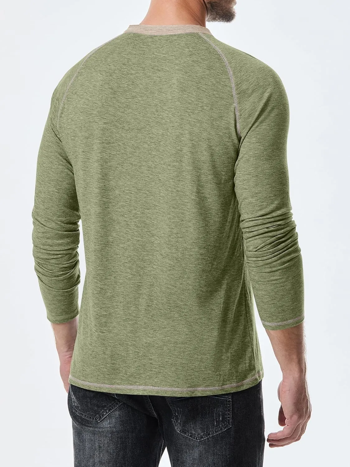 JMIERR Men's Henley Long/Short Sleeve T-Shirt Stretch Cotton Casual Pullover Tee Shirts with Pockets