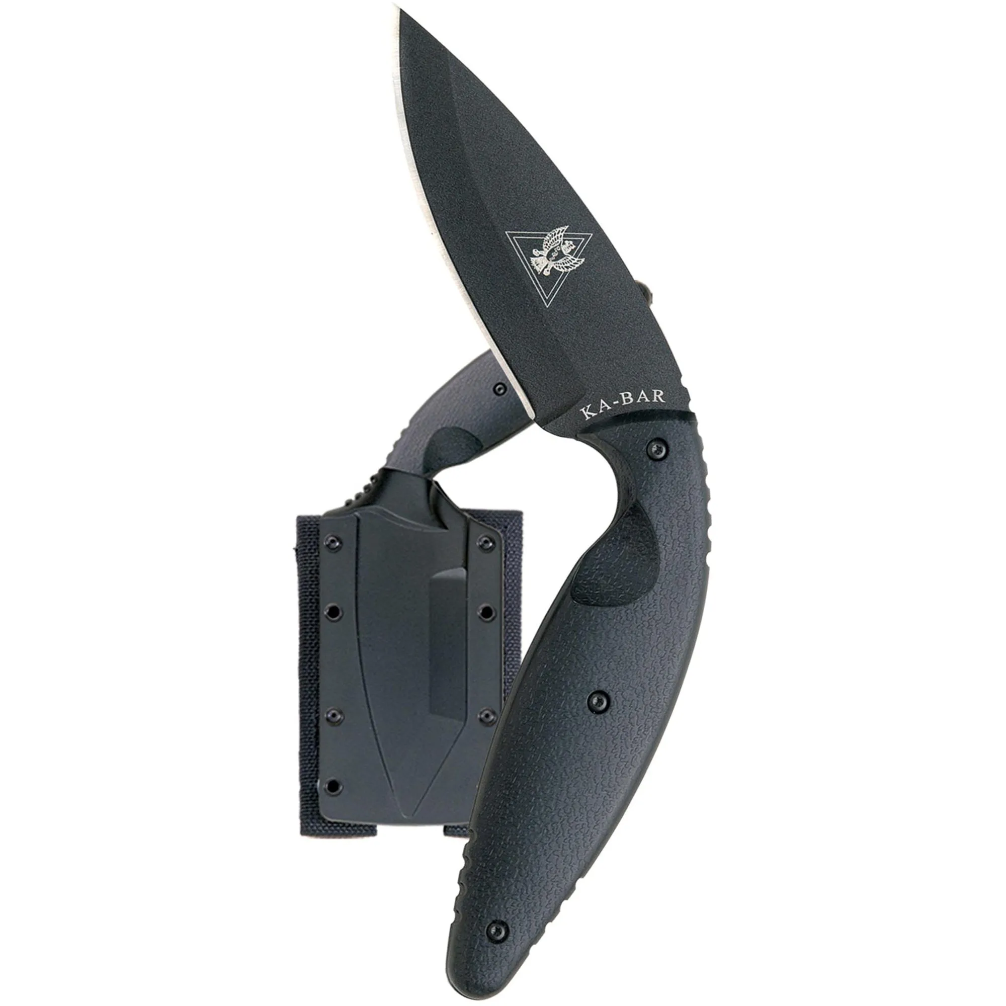 KA-BAR 3.688" Fixed Blade Large TDI Knife w/ Sheath - Black