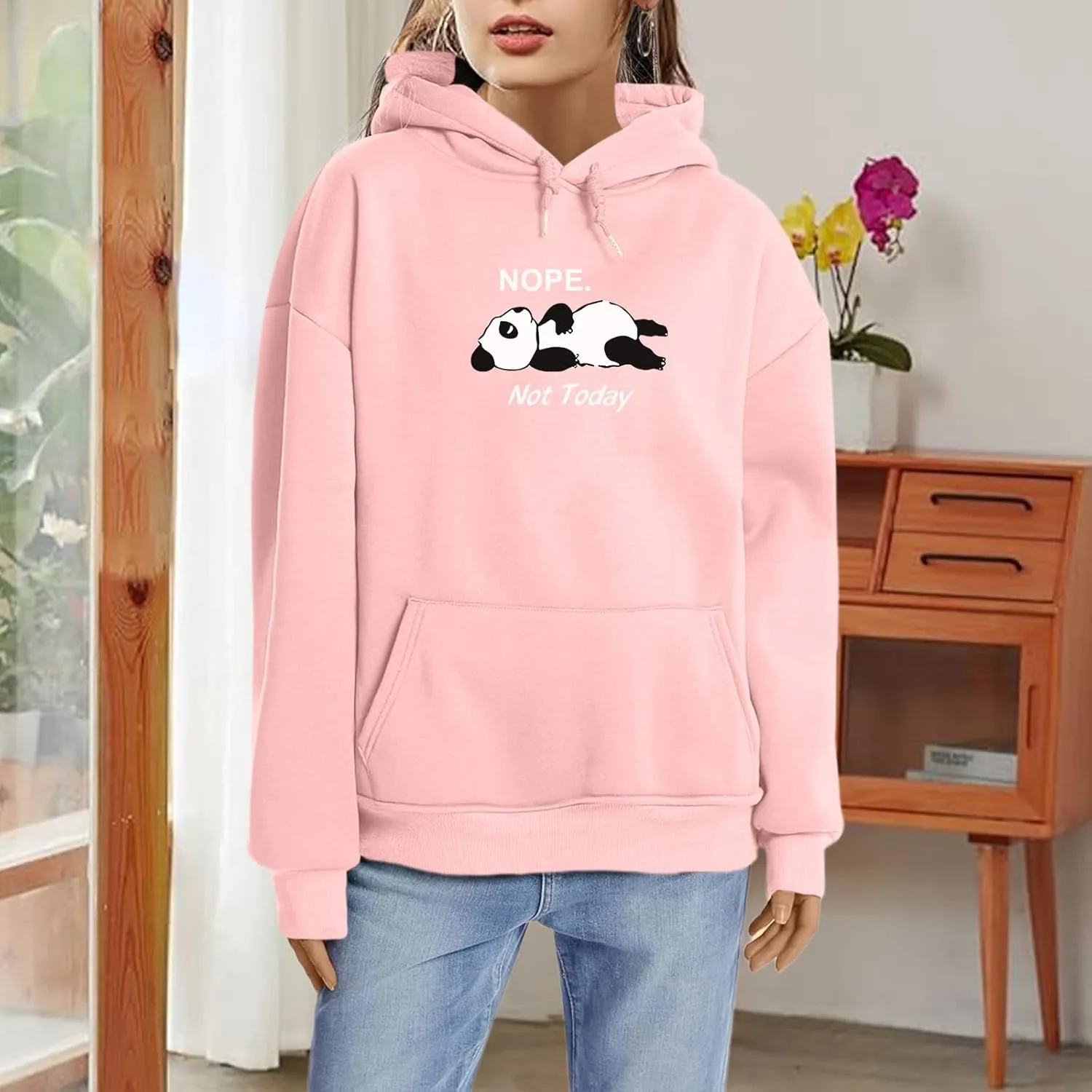 KEEVICI Womens Cute Hoodies Sweatshirts for Teen Girls Panda Graphic Kawaii Hoodie Preppy Aesthetic Pullover