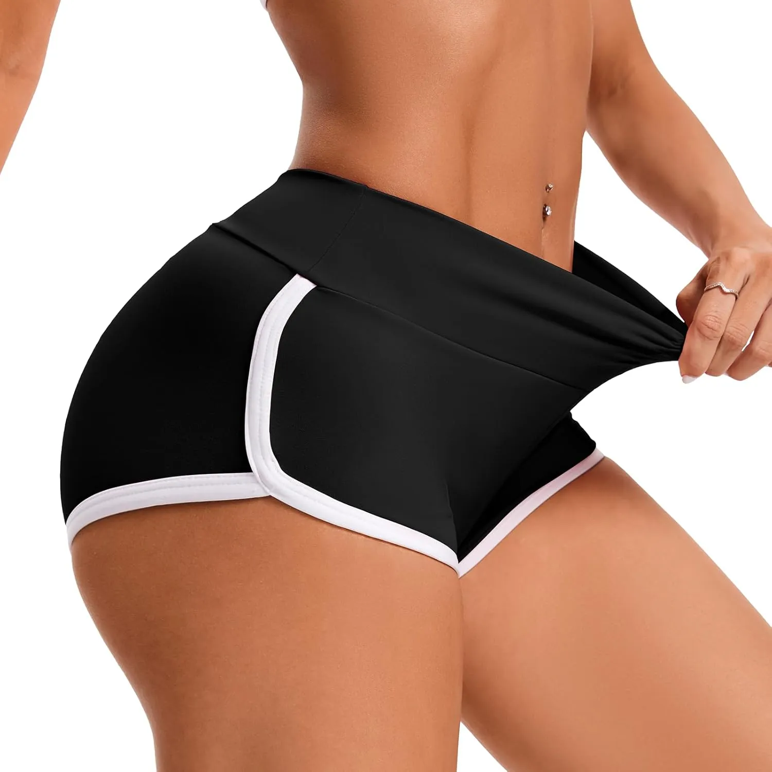 KIWI RATA Women's Workout Booty Shorts Scrunch Butt Yoga Gym Short Hot Pants Sexy Rave Outfit