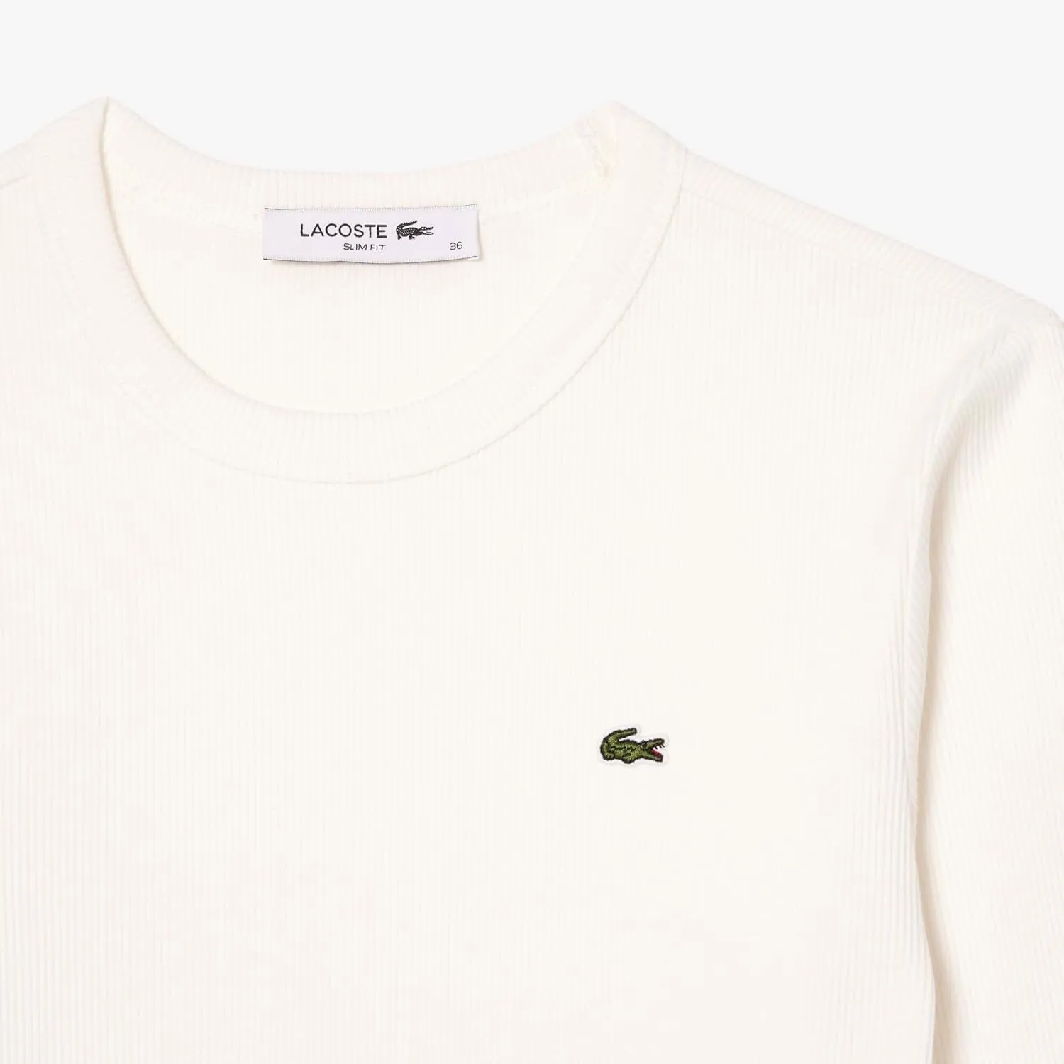 Lacoste Women's Long Sleeved Ribbed Cotton T-Shirt